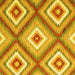 Square Machine Washable Southwestern Yellow Country Rug, wshcon2065yw