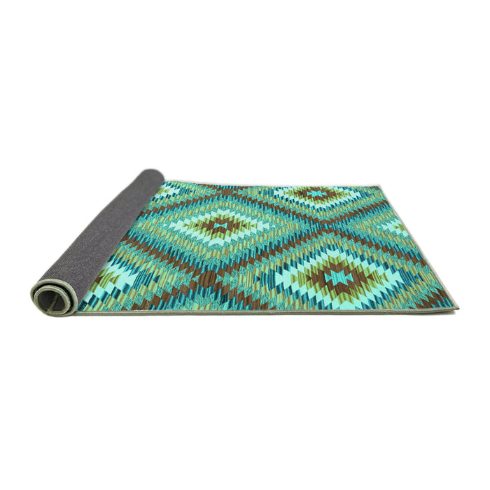 Sideview of Southwestern Turquoise Country Rug, con2065turq