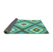 Sideview of Southwestern Turquoise Country Rug, con2065turq