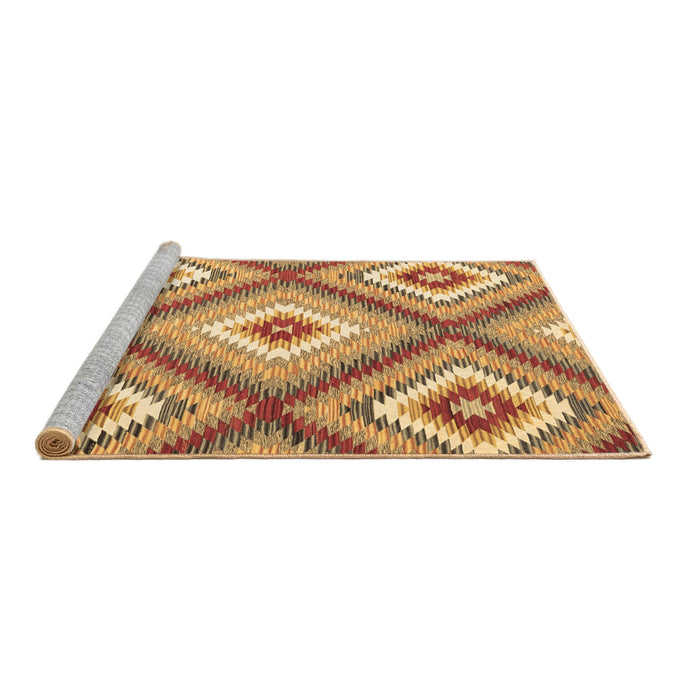 Sideview of Machine Washable Southwestern Brown Country Rug, wshcon2065brn