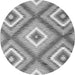 Square Southwestern Gray Country Rug, con2065gry