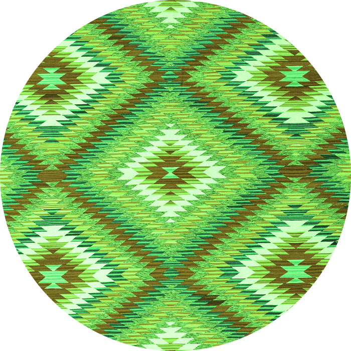 Machine Washable Southwestern Green Country Area Rugs, wshcon2065grn