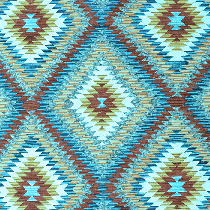 Machine Washable Southwestern Light Blue Country Rug, wshcon2065lblu