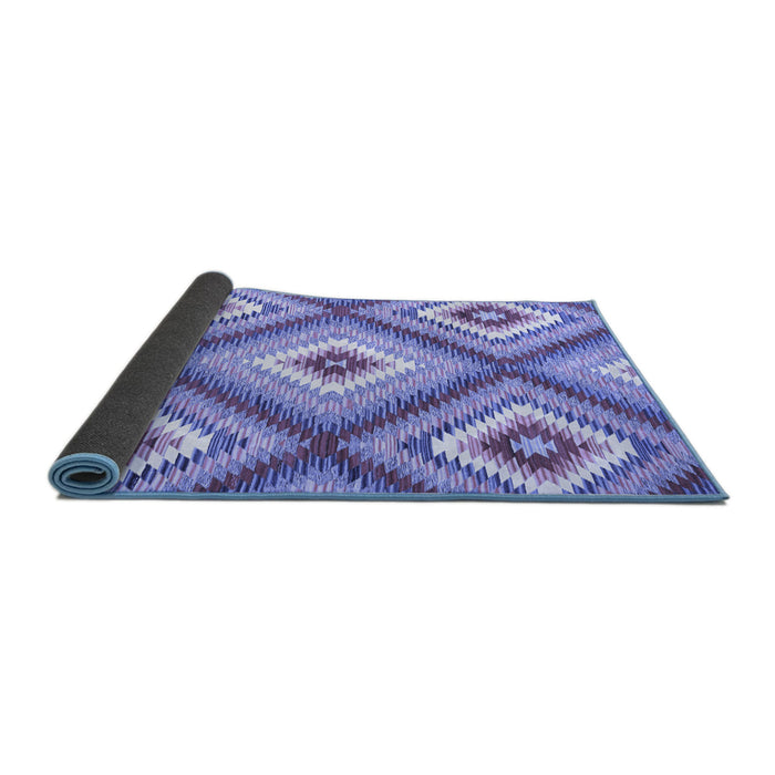 Sideview of Southwestern Blue Country Rug, con2065blu