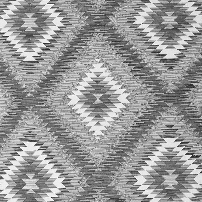 Serging Thickness of Machine Washable Southwestern Gray Country Rug, wshcon2065gry