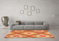 Machine Washable Southwestern Orange Country Rug, wshcon2065org