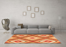 Machine Washable Southwestern Orange Country Area Rugs in a Living Room, wshcon2065org