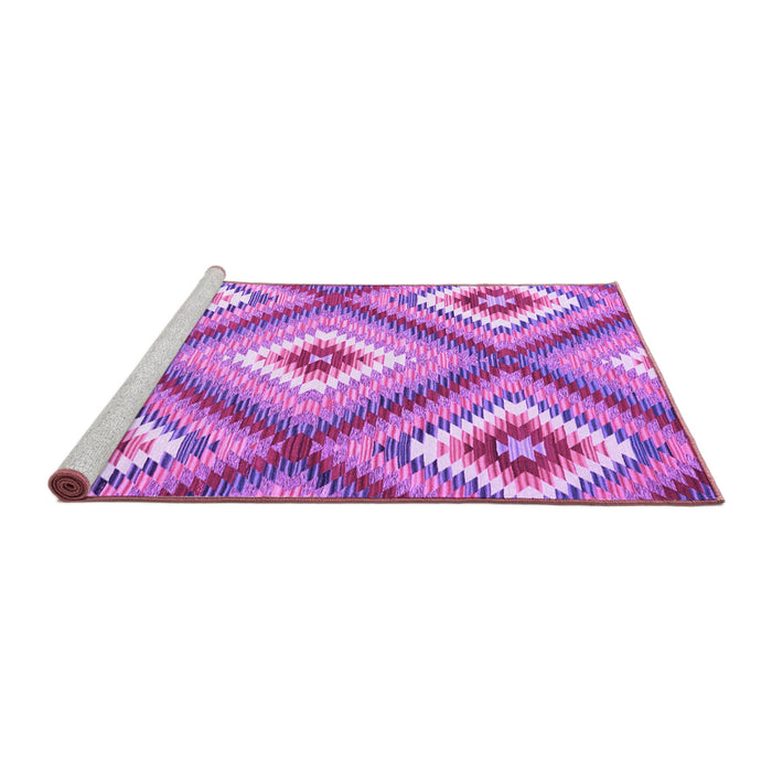 Sideview of Machine Washable Southwestern Purple Country Area Rugs, wshcon2065pur