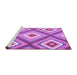 Sideview of Machine Washable Southwestern Purple Country Area Rugs, wshcon2065pur