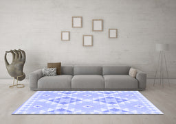 Machine Washable Southwestern Blue Country Rug in a Living Room, wshcon2066blu