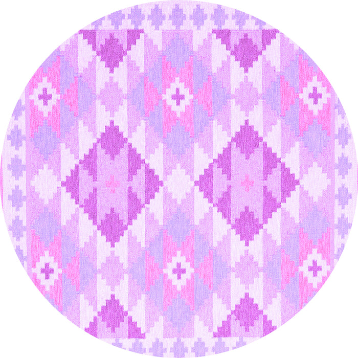 Round Southwestern Purple Country Rug, con2066pur