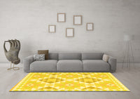 Machine Washable Southwestern Yellow Country Rug, wshcon2066yw