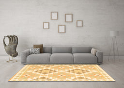 Machine Washable Southwestern Brown Country Rug in a Living Room,, wshcon2066brn