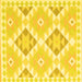 Square Southwestern Yellow Country Rug, con2066yw