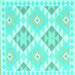 Square Southwestern Turquoise Country Rug, con2066turq