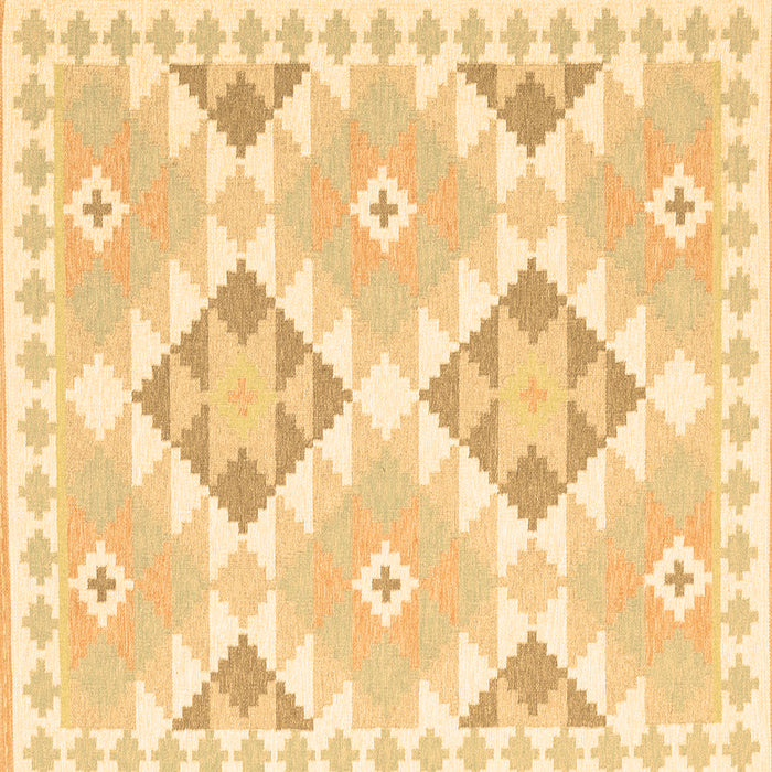 Square Machine Washable Southwestern Brown Country Rug, wshcon2066brn
