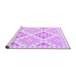 Sideview of Machine Washable Southwestern Purple Country Area Rugs, wshcon2066pur