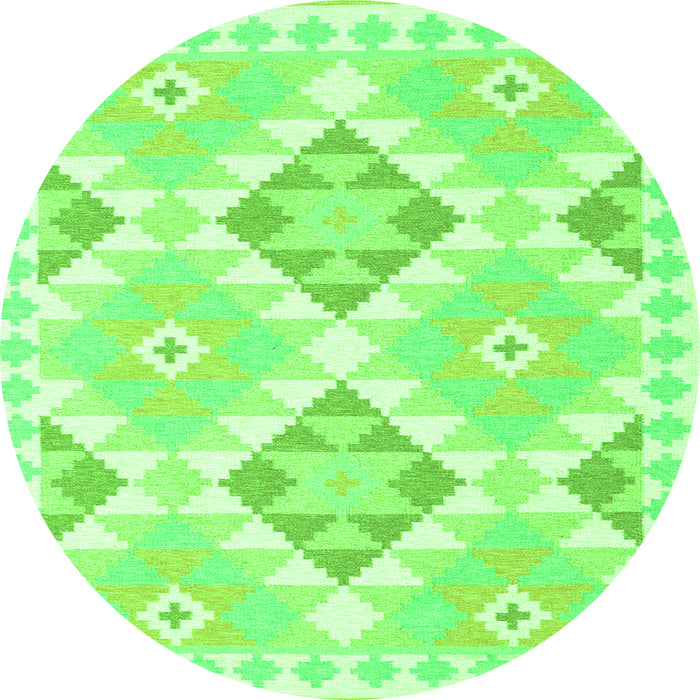 Machine Washable Southwestern Green Country Area Rugs, wshcon2066grn