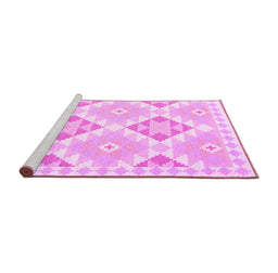 Sideview of Machine Washable Southwestern Pink Country Rug, wshcon2066pnk