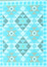 Southwestern Light Blue Country Rug, con2066lblu