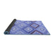 Sideview of Southwestern Blue Country Rug, con2067blu