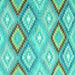 Square Southwestern Turquoise Country Rug, con2067turq