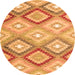 Square Southwestern Orange Country Rug, con2067org