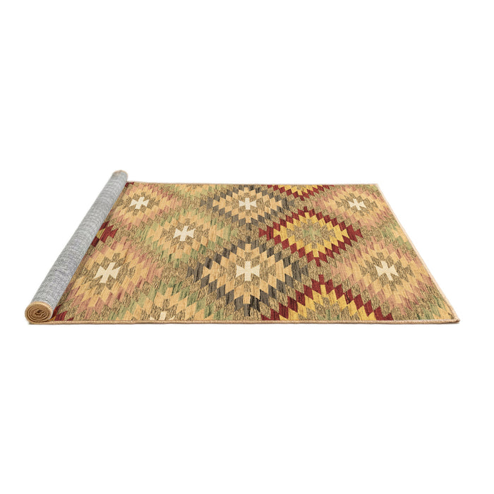Sideview of Machine Washable Southwestern Brown Country Rug, wshcon2067brn