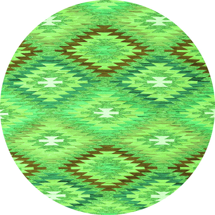 Machine Washable Southwestern Green Country Area Rugs, wshcon2067grn