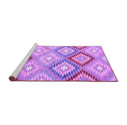 Sideview of Machine Washable Southwestern Purple Country Area Rugs, wshcon2067pur