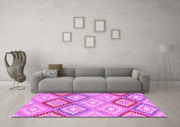 Machine Washable Southwestern Pink Country Rug, wshcon2067pnk