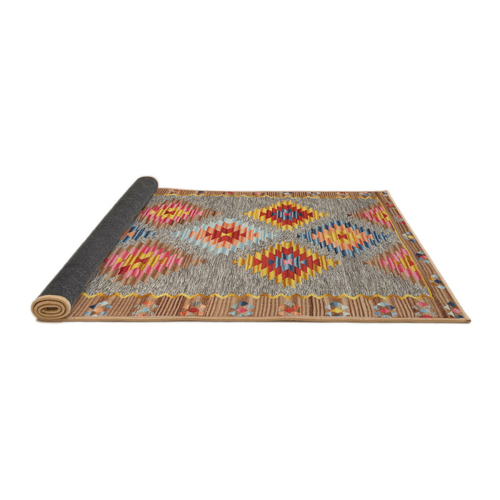 Thickness of Contemporary Chestnut Red Southwestern Rug, con2068