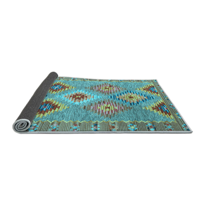 Sideview of Southwestern Light Blue Country Rug, con2068lblu