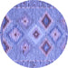 Round Southwestern Blue Country Rug, con2068blu