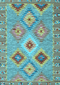 Southwestern Light Blue Country Rug, con2068lblu