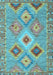 Southwestern Light Blue Country Rug, con2068lblu