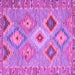 Square Machine Washable Southwestern Purple Country Area Rugs, wshcon2068pur