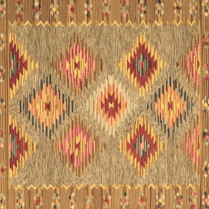 Square Southwestern Brown Country Rug, con2068brn