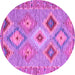 Round Southwestern Purple Country Rug, con2068pur