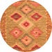 Square Southwestern Orange Country Rug, con2068org