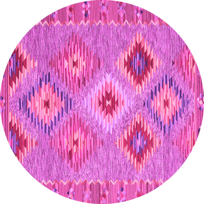 Round Southwestern Pink Country Rug, con2068pnk