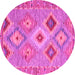 Round Southwestern Pink Country Rug, con2068pnk