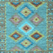 Square Southwestern Light Blue Country Rug, con2068lblu