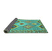 Sideview of Southwestern Turquoise Country Rug, con2068turq