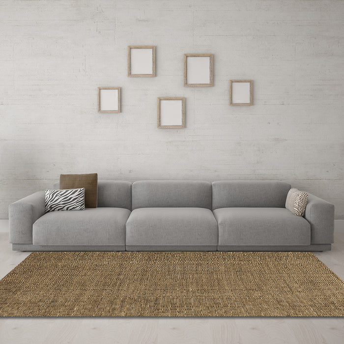 Machine Washable Abstract Brown Contemporary Rug in a Living Room,, wshcon2069brn