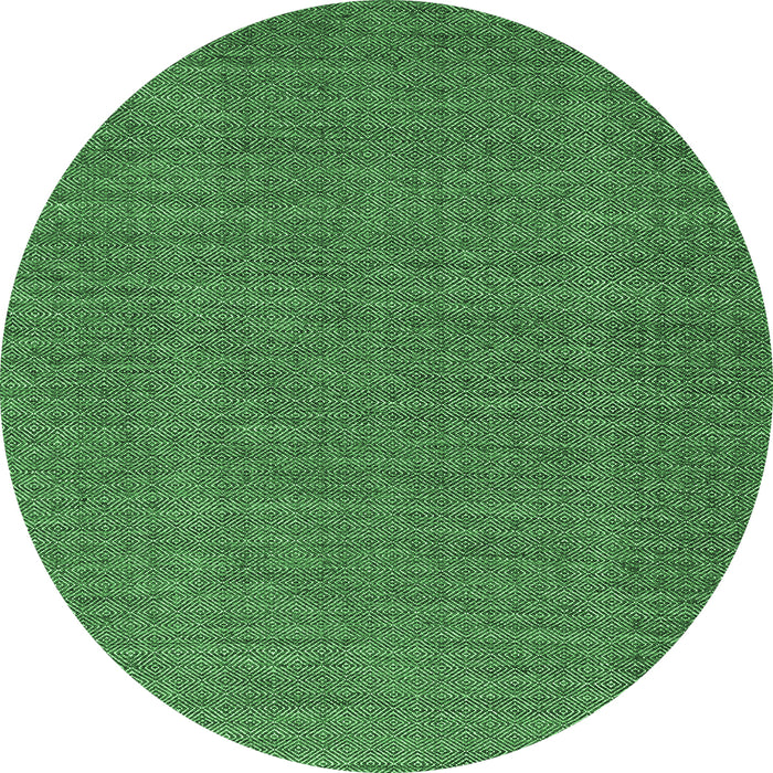 Round Abstract Emerald Green Contemporary Rug, con2069emgrn