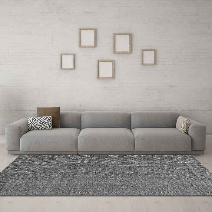 Machine Washable Abstract Gray Contemporary Rug in a Living Room,, wshcon2069gry