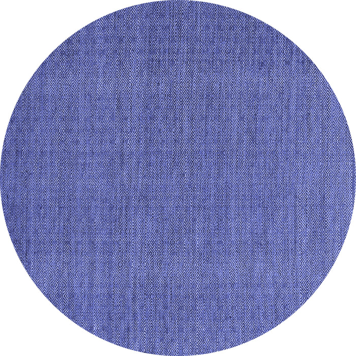Round Abstract Blue Contemporary Rug, con2069blu