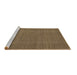 Sideview of Machine Washable Abstract Brown Contemporary Rug, wshcon2069brn