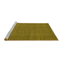 Sideview of Machine Washable Abstract Yellow Contemporary Rug, wshcon2069yw